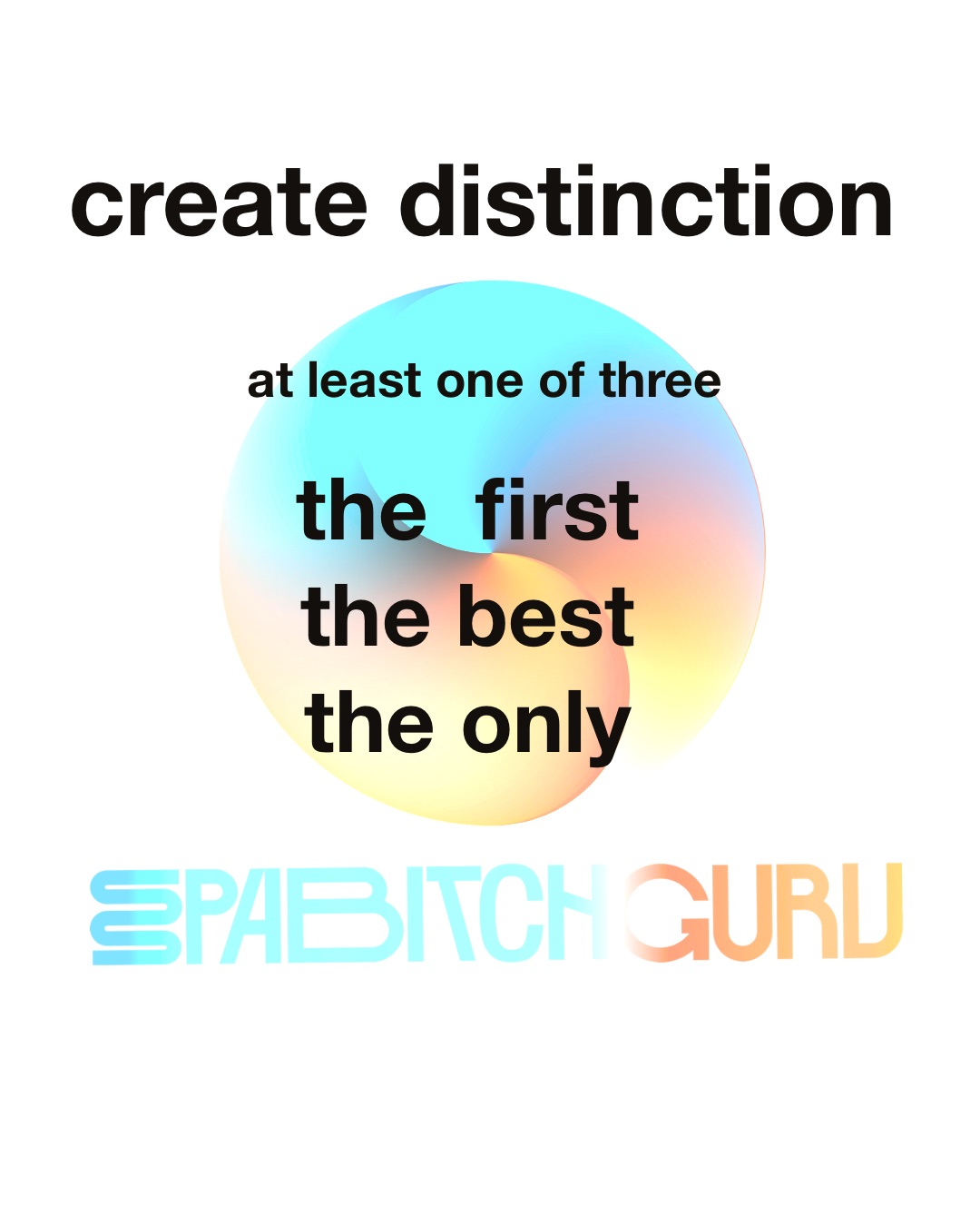 Create distinction: be the first, the best or the only